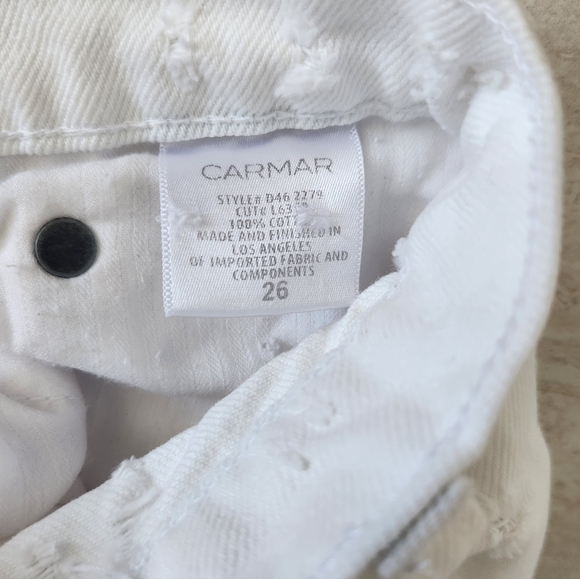 Carmar White distressed cropped Jeans sz 26 - Picture 6 of 6